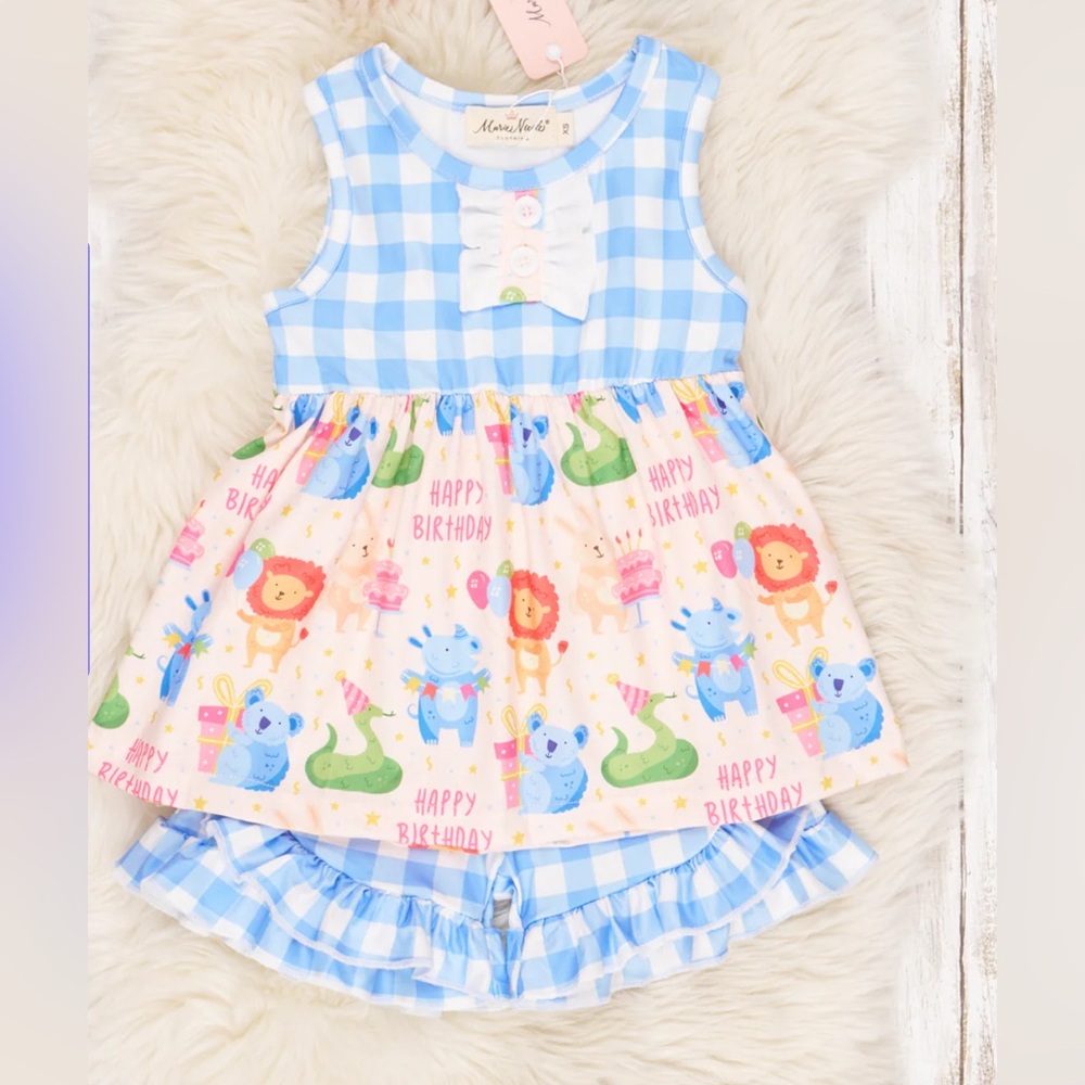 Blue and White Kids Matching Set